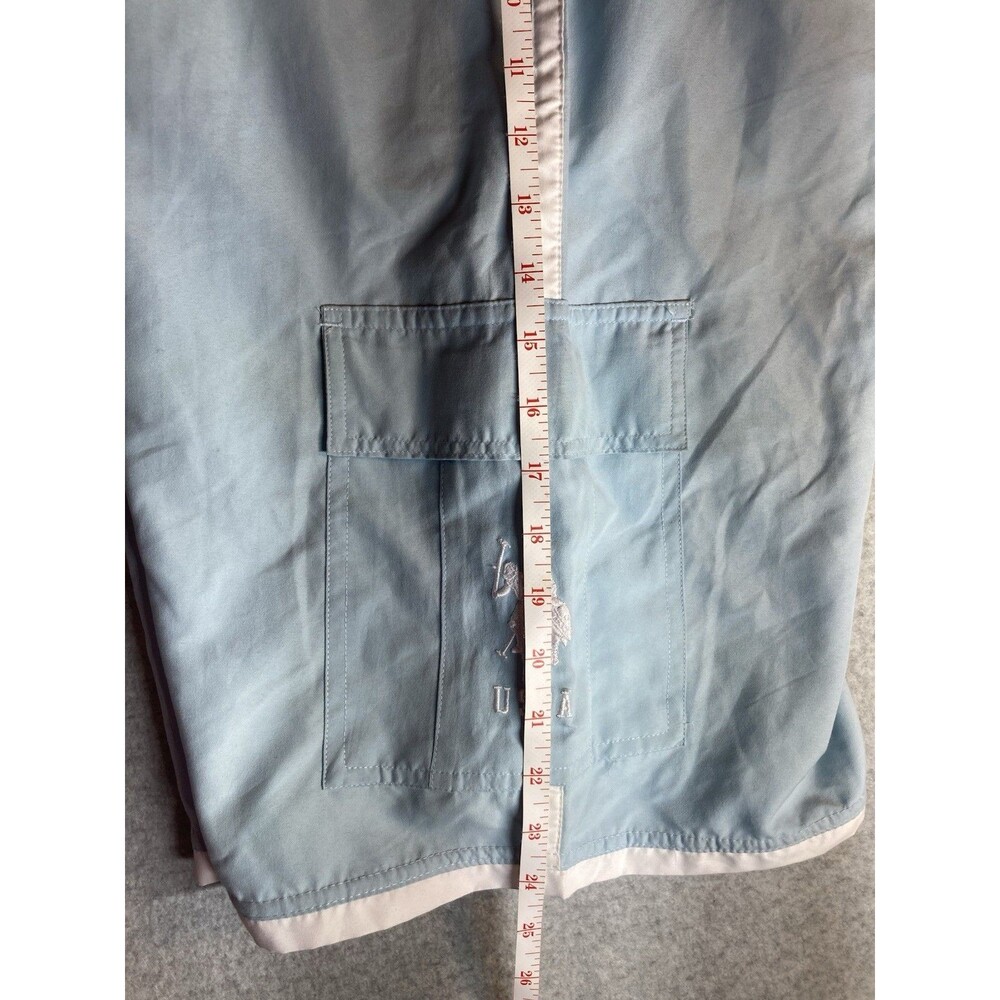 u.s. polo assn. M Sz L Swim Trunks Board Short Lined Light Blue Stripe Pony - Picture 10 of 10